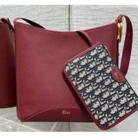 Top Quality Dior Medium Dior Médaillon Bucket Bag in Burgundy Grained Calfskin 6072547 2026