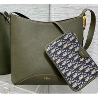 Best Price Dior Medium Dior Médaillon Bucket Bag in Green Grained Calfskin 6072548 2026