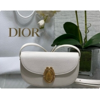 Hot Style Dior Small Dior Médaillon Flap Bag in White Grained Calfskin 6072566 2026