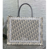 Pretty Style Dior Medium Dior Book Tote with Strap in Grey Dior Oblique Jacquard 6090235 2026