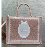 Top Grade Dior Medium Dior Book Tote with Strap in Pink Dior Oblique Jacquard and Dior Médaillon 6090239 2026