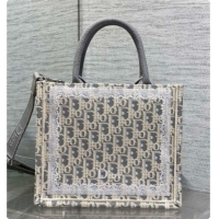 Best Grade Dior New Small Dior Book Tote with Strap in Grey Dior Oblique Jacquard 6090236 2026