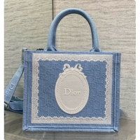 Buy Duplicate Dior New Small Dior Book Tote with Strap in Blue Dior Oblique Jacquard and Dior Médaillon 6090243 2026