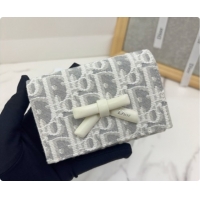 Duplicate Dior Promenade Glycine Wallet in Latte and Gray Dior Oblique Jacquard D090249 2026