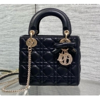 Most Popular Dior Mini Lady Dior Bag in Cannage Lambskin with Bow D090256 Black 2026
