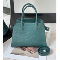 Best Grade The Row Margaux 10 Tote Bag in Samanta Crocodile Embossed Leather 8818S Green 2026