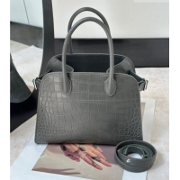 Best Price The Row Margaux 10 Tote Bag in Samanta Crocodile Embossed Leather 8818S Dark Green 2026