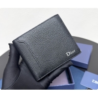 Classic Practical Dior Archie Bifold Wallet in Black Grained Calfskin D090317 2026
