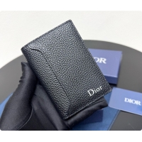 Super Quality Dior Archie Bifold Card Holder in Blue Grained Calfskin D090318 2026