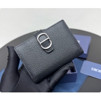 Sumptuous Dior CD Bifold Card Holder in Black Grained Calfskin D090320 2026