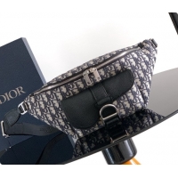 Discount Dior Saddle Heritage Belt Bag in Oblique Jacquard with Black Grained Calfskin D090323 2026
