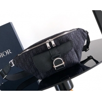 Sophisticated Dior Saddle Heritage Belt Bag in Oblique Jacquard with Black Grained Calfskin D090324 2026