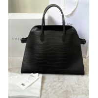 Spot Discount The Row Margaux 15 Tote Bag in Samanta Crocodile Embossed Leather 8818L Black 2026