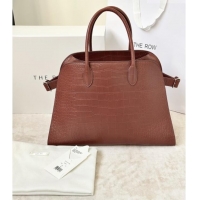 Most Popular The Row Margaux 15 Tote Bag in Samanta Crocodile Embossed Leather 8818L Burgundy 2026