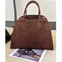 Best Discount The Row Margaux 15 Tote Bag in Suede 8818L Dark Brown 2026