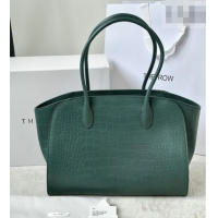 High Quality The Row Marlo 14 Bag in Samanta Crocodile Embossed Leather 8823 Green 2026