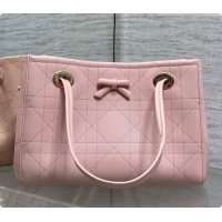 Good Quality Dior Qixi Small Dior Promenade Shopping Bag in Vanilla Flat Cannage Calfskin D090329 Pink 2026