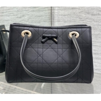 Super Quality Dior Qixi Small Dior Promenade Shopping Bag in Vanilla Flat Cannage Calfskin D090332 Black 2026