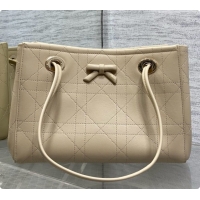 Most Popular Dior Qixi Small Dior Promenade Shopping Bag in Vanilla Flat Cannage Calfskin D090334 Beige 2026