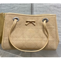 Cute Dior Qixi Small Dior Promenade Shopping Bag in Vanilla Flat Cannage Suede D090337 Beige 2026