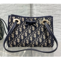 Charming Dior Promenade Mini Shopping Bag in Blue Dior Oblique Jacquard D090339 2026