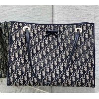 Luxury Dior Medium Dior Promenade Shopping Bag in Blue Dior Oblique Jacquard D090341 2026
