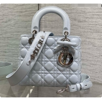 Practical Dior Small Lady Bag in Cannage Lambskin with Bow D090347 Light Blue 2026