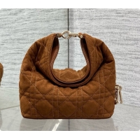 Grade Dior Mini Dior Toujours Hobo Bag in Cannage Suede D090352 Brown 2026