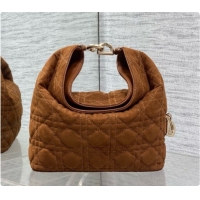 Grade Quality Dior Small Dior Toujours Hobo Bag in Cannage Suede D090353 Brown 2026