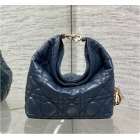 Pretty Style Dior Mini Dior Toujours Hobo Bag in Cannage Lambskin D090370 Navy Blue 2026