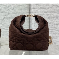 Good Looking Dior Mini Dior Toujours Hobo Bag in Cannage Suede D090354 Dark Brown 2026