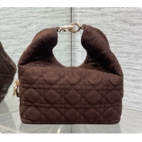 Low Price Dior Small Dior Toujours Hobo Bag in Cannage Suede D090355 Dark Brown 2026