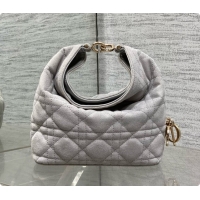 Low Cost Dior Mini Dior Toujours Hobo Bag in Cannage Suede D090358 Grey 2026