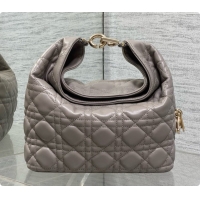 Best Price Dior Small Dior Toujours Hobo Bag in Cannage Lambskin D090361 Grey 2026