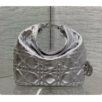 Original Cheap Dior Mini Dior Toujours Hobo Bag in Cannage Lambskin D090373 Silver 2026
