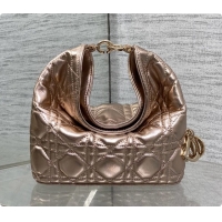 Lower Price Dior Mini Dior Toujours Hobo Bag in Cannage Lambskin D090375 Champagne Gold 2026