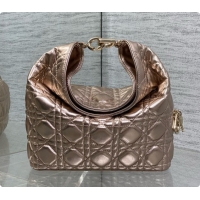 Stylish Dior Small Dior Toujours Hobo Bag in Cannage Lambskin D090375 Champagne Gold 2026