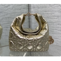 Sumptuous Dior Mini Dior Toujours Hobo Bag in Cannage Lambskin D090376 Yellow Gold 2026