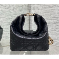 Durable Dior Mini Dior Toujours Hobo Bag in Cannage Lambskin D090379 Black 2026