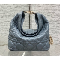 Classic Hot Dior Mini Dior Toujours Hobo Bag in Cannage Lambskin D090383 Haze Blue 2026