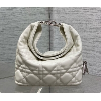Most Popular Dior Mini Dior Toujours Hobo Bag in Cannage Lambskin D090387 White 2026
