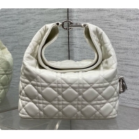 Discount Dior Small Dior Toujours Hobo Bag in Cannage Lambskin D090388 White 2026
