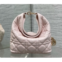 Grade Dior Mini Dior Toujours Hobo Bag in Cannage Lambskin D090389 Sakur Pink 2026