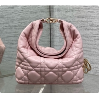 Funny Dior Mini Dior Toujours Hobo Bag in Cannage Lambskin D090391 Soft Pink 2026