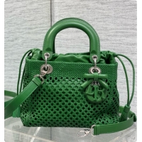 New Fashion Dior Medium Lady Dior Bag in Weave Lambskin D090395 Green 2026 