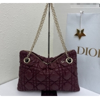 Grade Quality Dior Small Dior Milly-La-Forêt Bag in Black Puffy Macrocannage Calfskin D090406 Burgundy 2026
