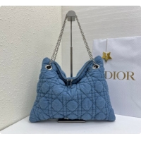 Duplicate Dior Medium Dior Milly-La-Forêt Bag in Puffy Macrocannage Denim D090409 Blue 2026