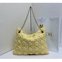 Luxury Dior Medium Dior Milly-La-Forêt Bag in Puffy Macrocannage Calfskin D090410 Yellow 2026