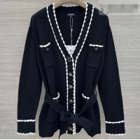 Cheapest Chanel Wool and Cotton Cardigan CH092908 Black 2026