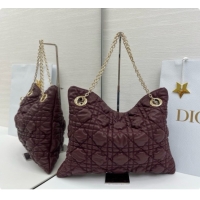 Stylish Dior Medium Dior Milly-La-Forêt Bag in Puffy Macrocannage Calfskin D090414 Burgundy 2026